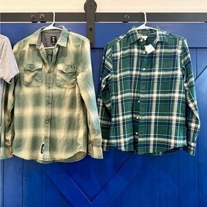 Teen Boys winter shirt flannels (JCrew & Vans), size 14